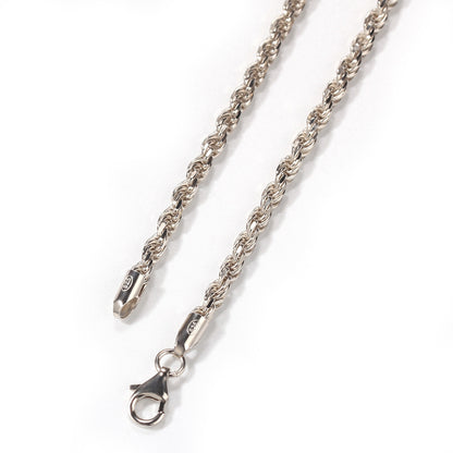 Unisex Twisted Rope Chain Necklace in 925 Sterling Silver, Gold Plated or Silver Plated Hip Hop Pendant Chain