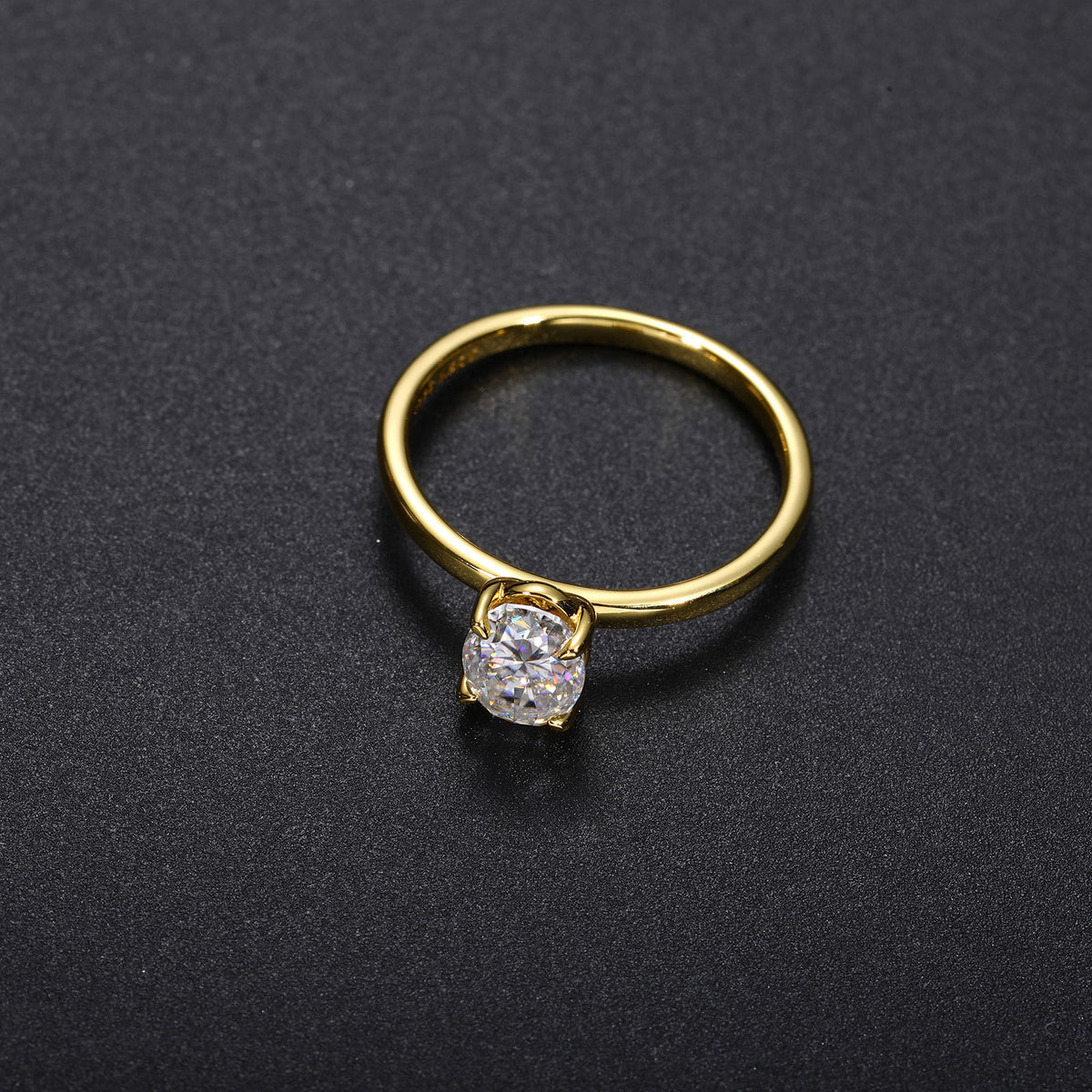 925 Silver Gold Plated Oval Moissanite Ring for Women and Men product image