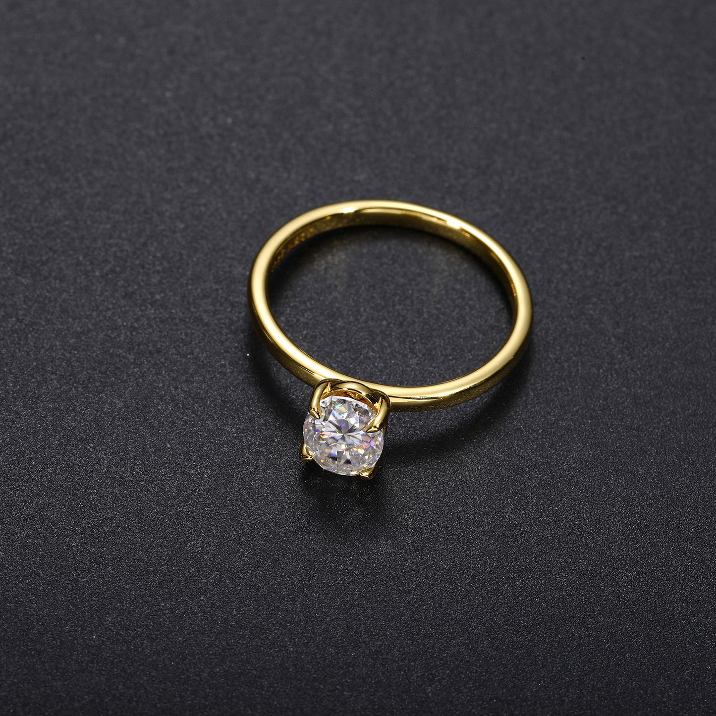 925 Silver Gold Plated Oval Moissanite Ring for Women and Men product image