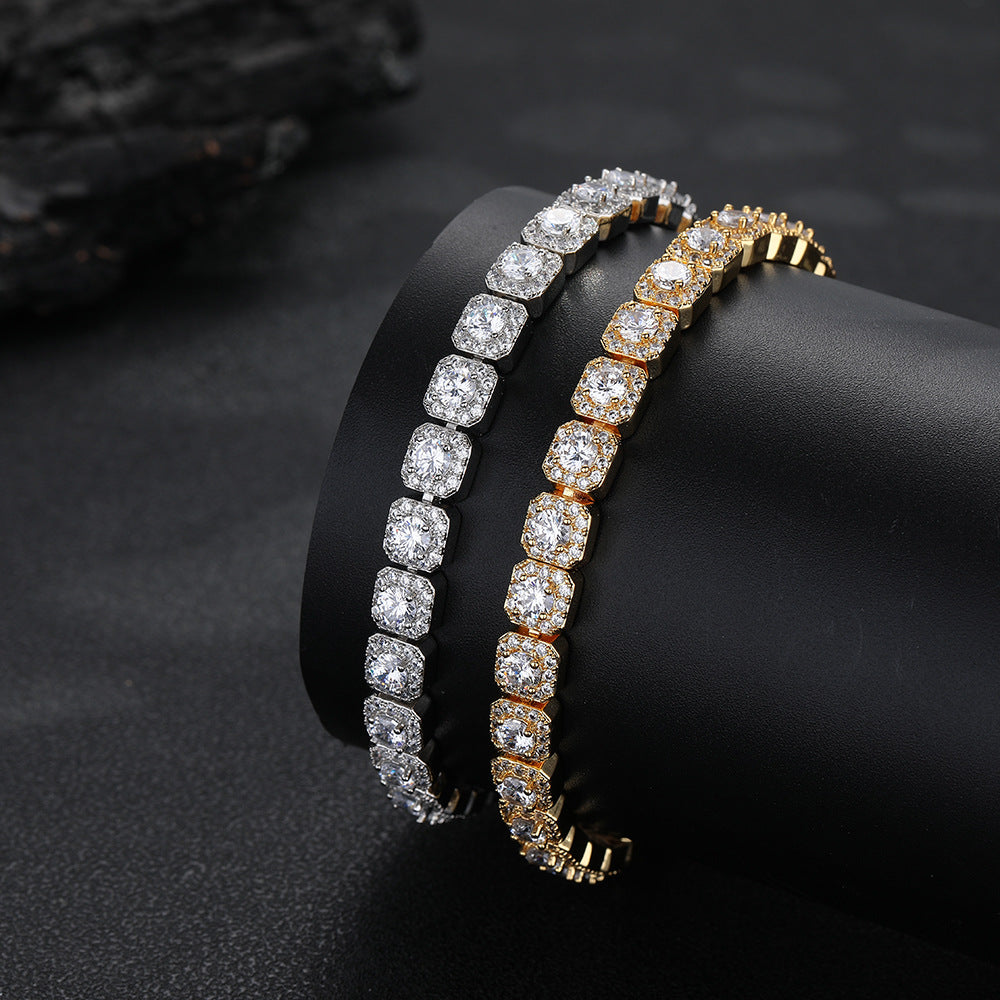 7mm Iced Out Square Link Chain Bracelet & Necklace, Hip Hop Jewelry for Men and Women product image