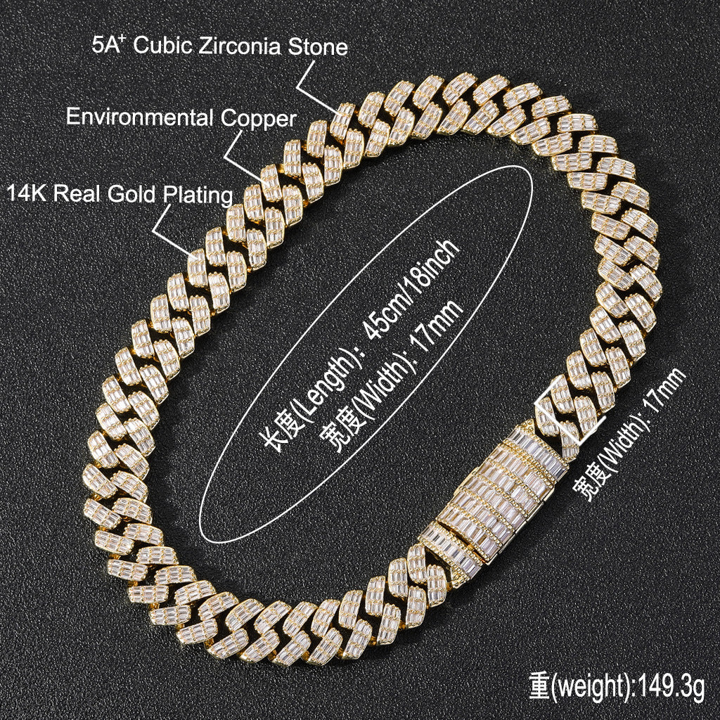 Hip Hop Light Luxury Fashion Cubic Zirconia Necklace for Men
