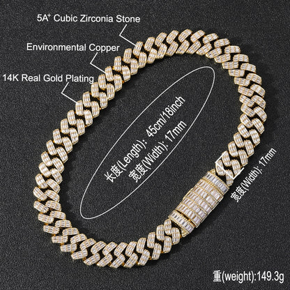 Hip Hop Light Luxury Fashion Cubic Zirconia Necklace for Men