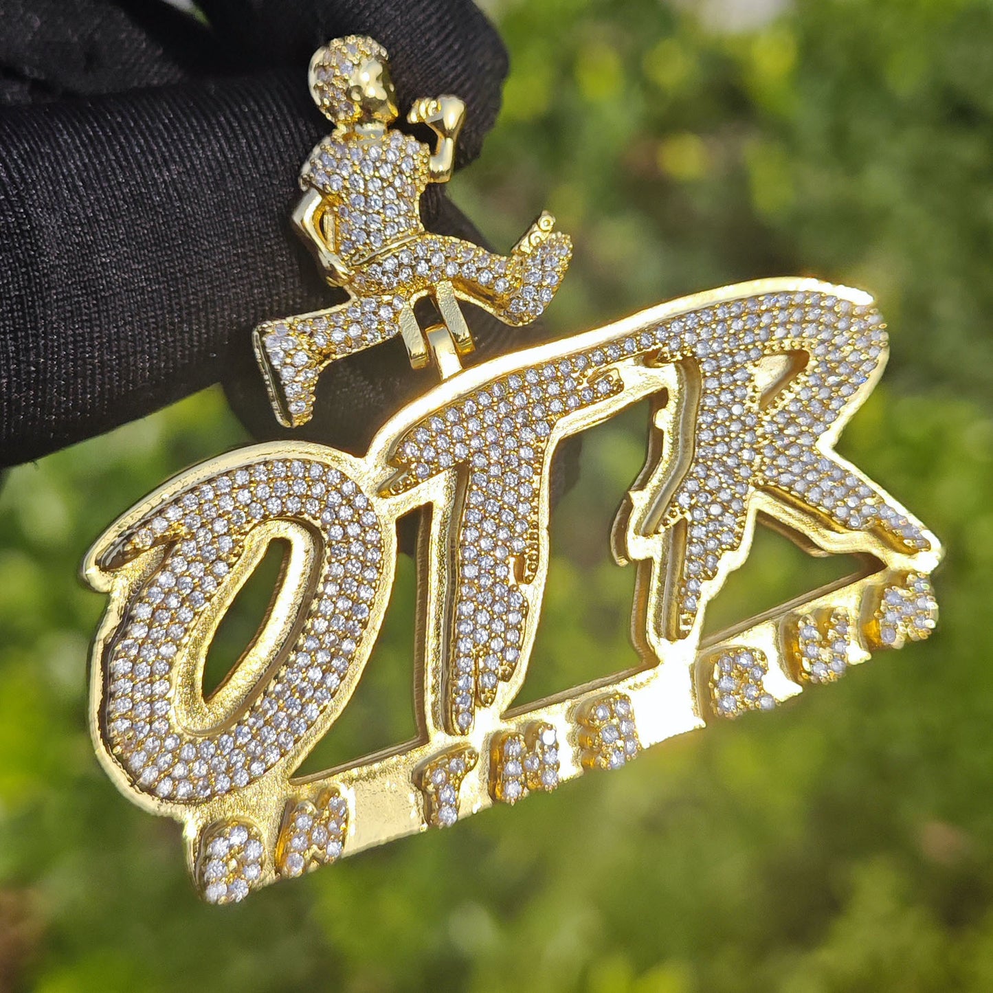 Iced Out Letter Pendant Necklace for Men