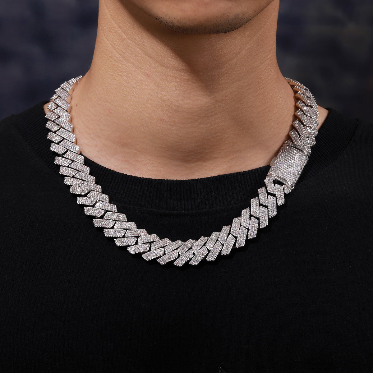 Iced Out Cuban Link Chain Bracelet & Necklace, Geometric Zircon Hip Hop Jewelry product image