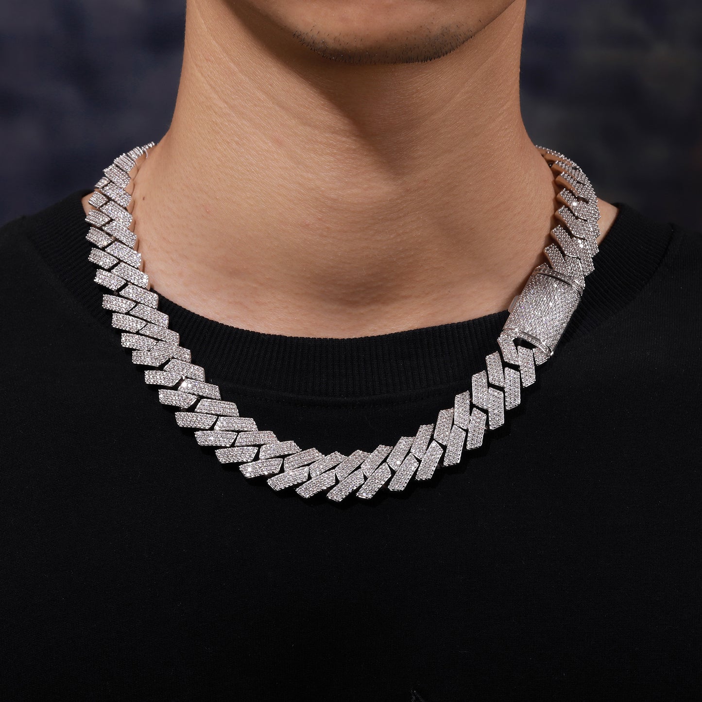 Iced Out Cuban Link Chain Bracelet & Necklace, Geometric Zircon Hip Hop Jewelry product image