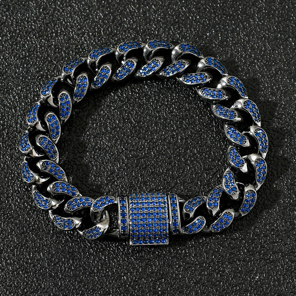 Hip Hop Cuban Link Cubic Zirconia Necklace for Men