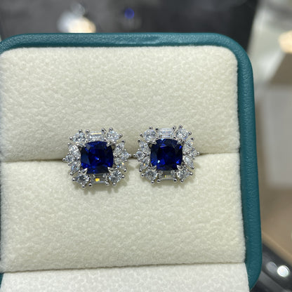 Royal Blue Sapphire-Style Jewelry Set | Ring, Necklace & Earrings