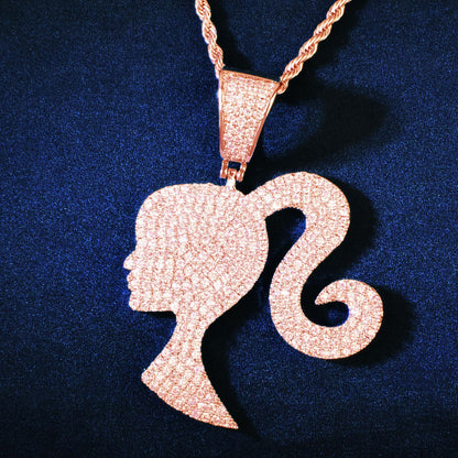 Iced Out Asymmetrical Pendant Necklace