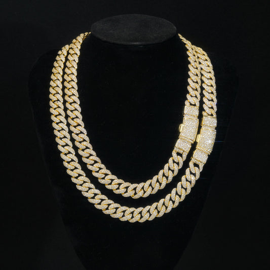 12mm Iced Out Cuban Link Chain Bracelet, Miami Cuban Link Hip Hop Jewelry for Men and Women alternate product image