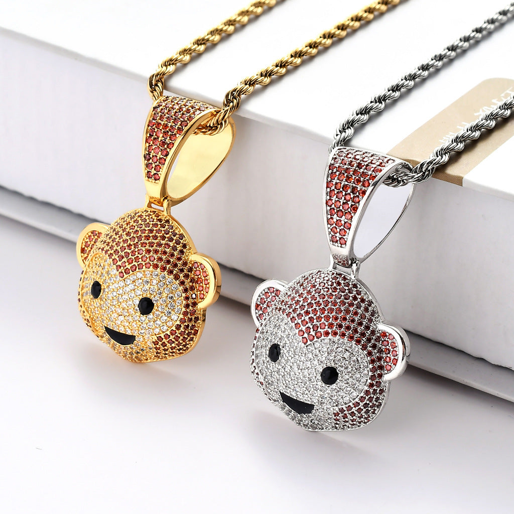 Hip Hop Fashion Cubic Zirconia Pendant Necklace for Men and Women