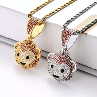 Hip Hop Fashion Cubic Zirconia Pendant Necklace for Men and Women
