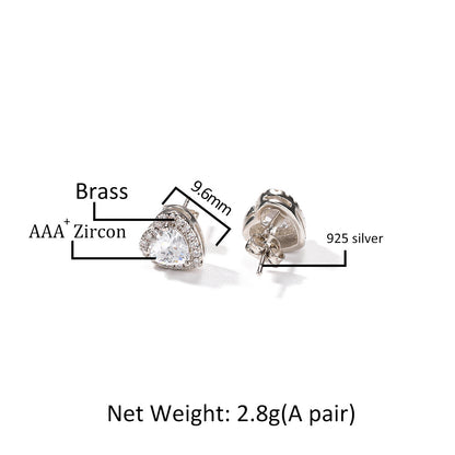 Heart Shape Stud Earrings for Women and Men, Gold Plated Silver Plated Rose Gold Plated Copper Earrings with Crystal Stone, Trendy Statement Jewelry 2026