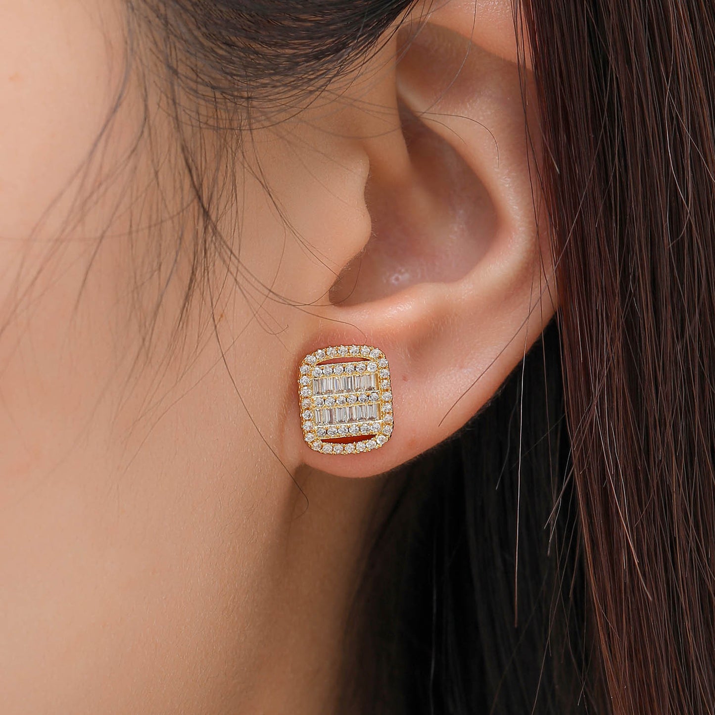 Hip Hop Vintage Cross Copper Earrings for Men and Women