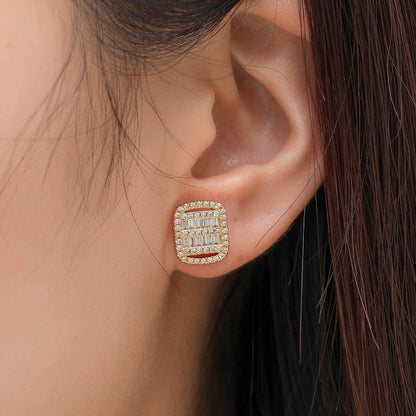 Hip Hop Vintage Cross Copper Earrings for Men and Women