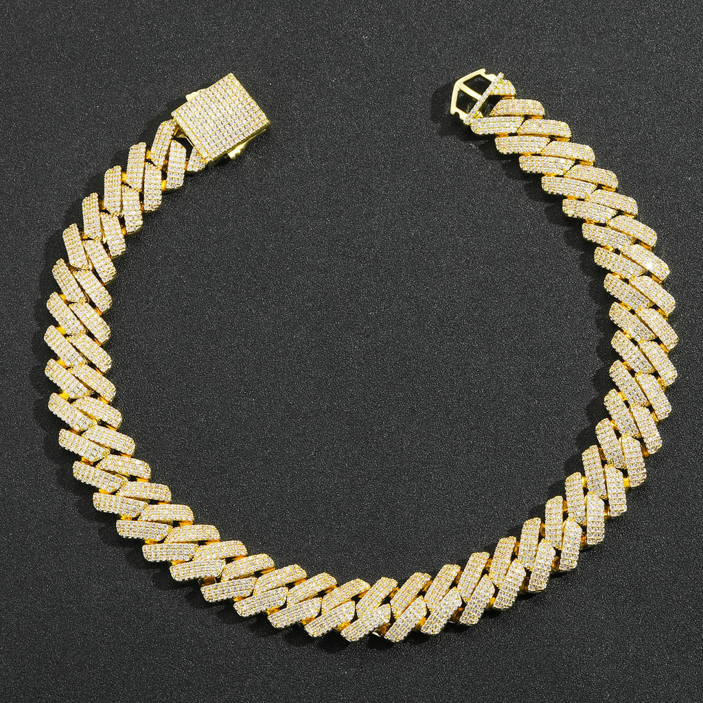 Hip Hop Cuban Link Cubic Zirconia Necklace for Men