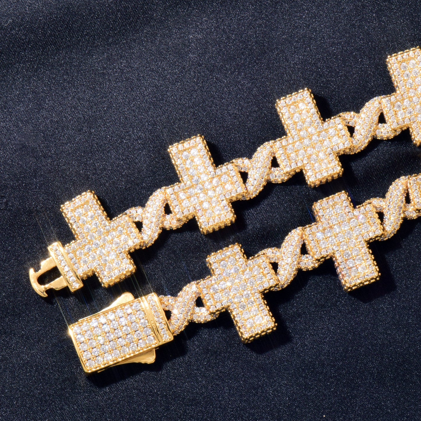 Unisex Iced Out Cross Chain Necklace