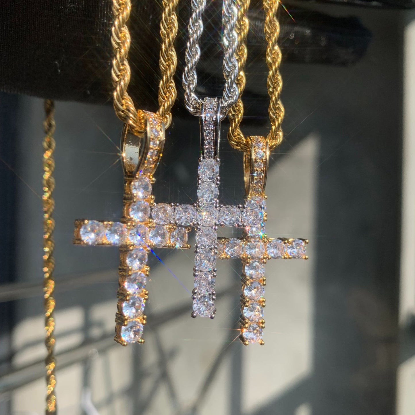 Iced Out Cross Pendant Necklace