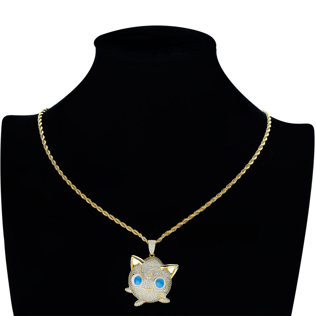 Hip Hop Vintage Cross Teardrop Copper Pendant Necklace for Men and Women
