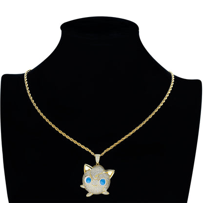 Hip Hop Vintage Cross Teardrop Copper Pendant Necklace for Men and Women