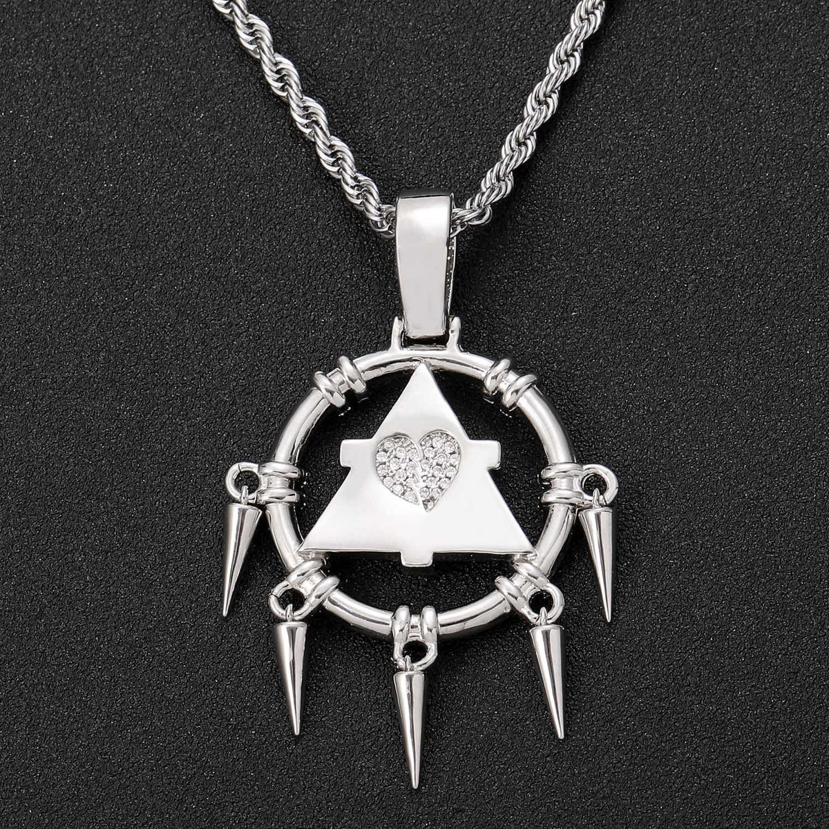 Hip Hop Vintage Geometric Copper Pendant Necklace for Men and Women product image