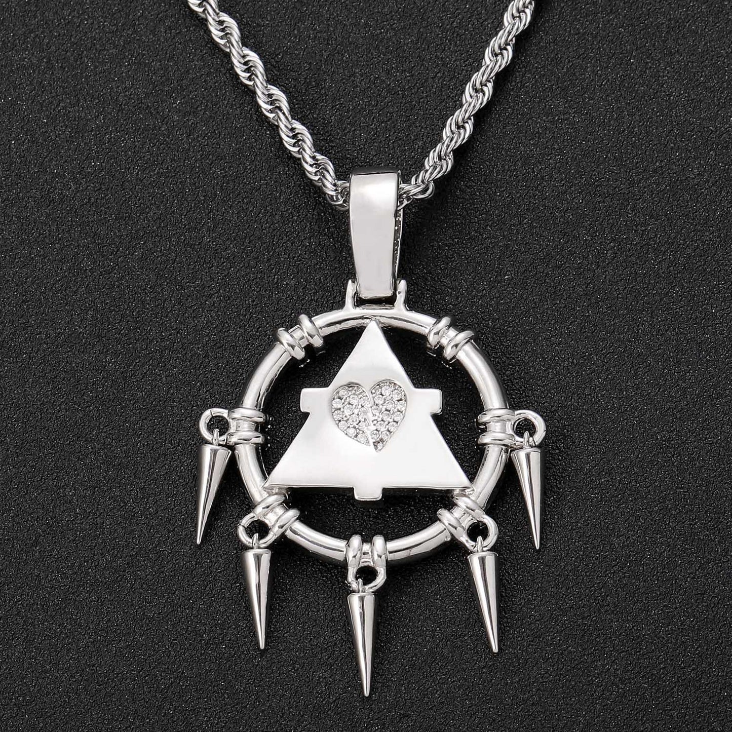 Hip Hop Vintage Geometric Copper Pendant Necklace for Men and Women