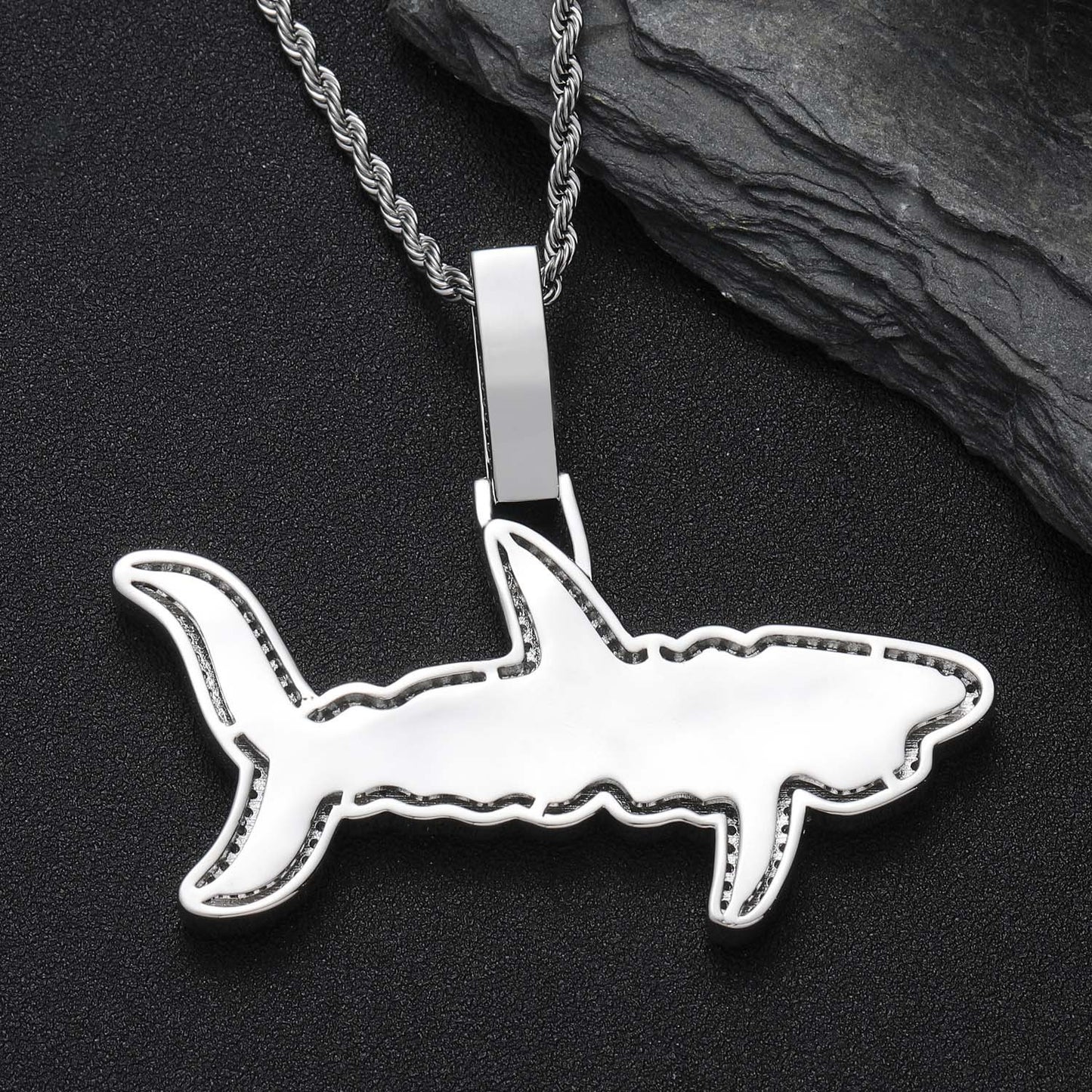 Hip Hop Letter Copper Pendant Necklace for Men and Women