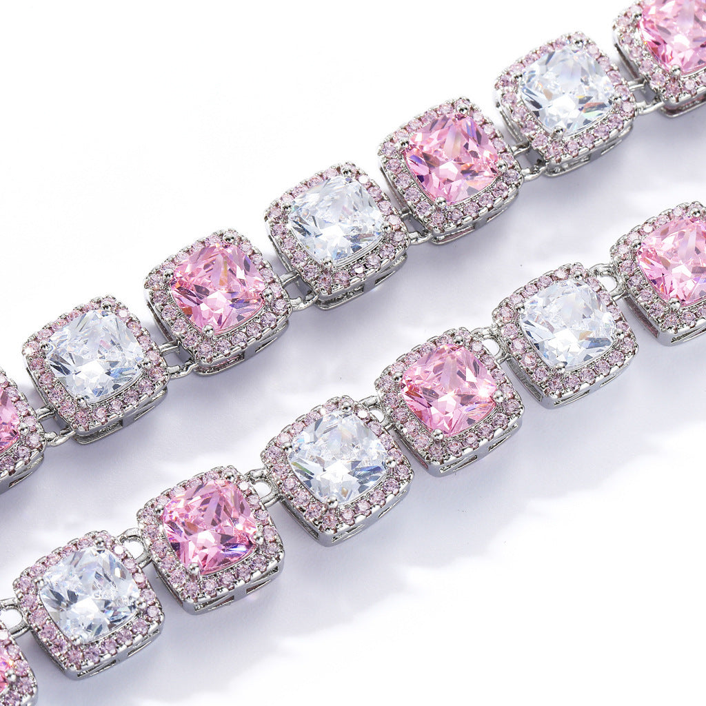 Hip Hop Light Luxury Iced Link Cubic Zirconia Bracelet for Men and Women