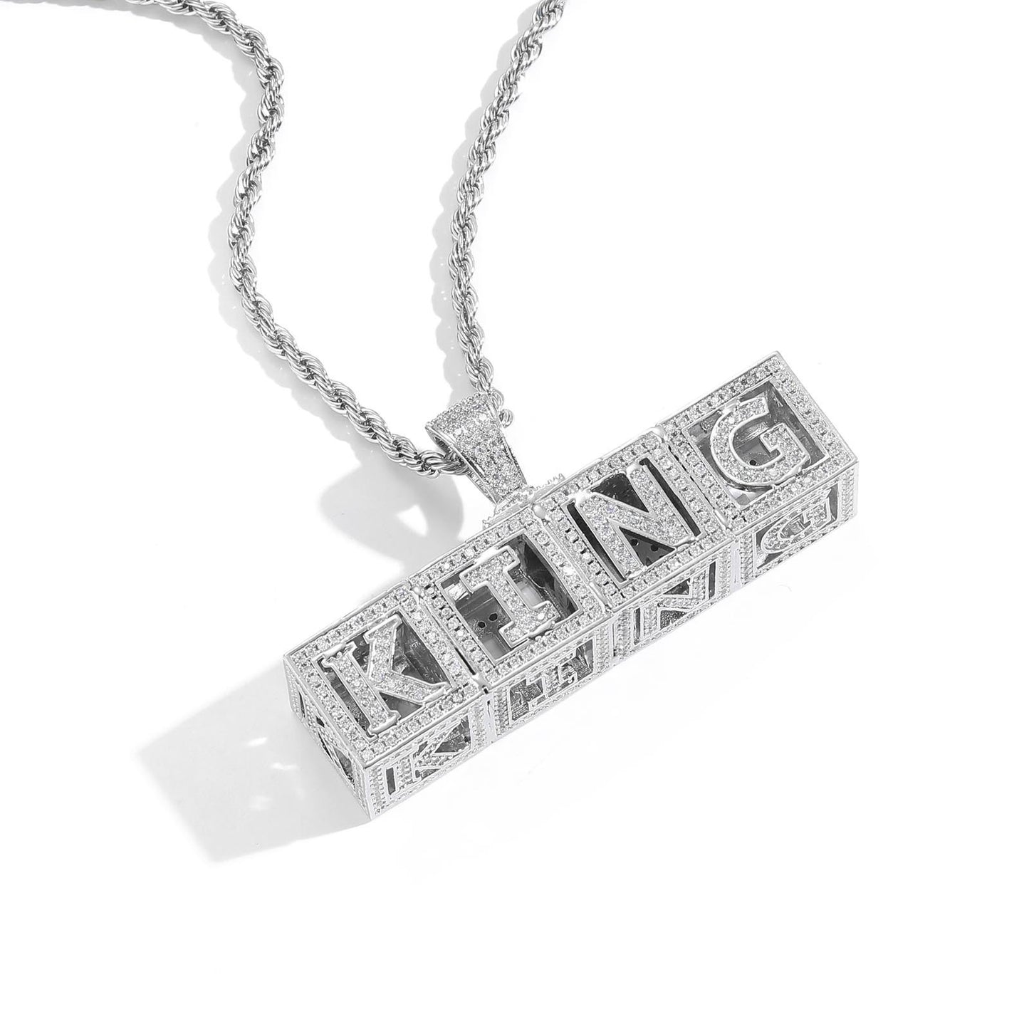 Hip Hop Letter Stainless Steel Pendant Necklace for Men and Women