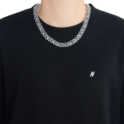 Hip Hop Heart Cuban Link Cubic Zirconia Necklace for Men