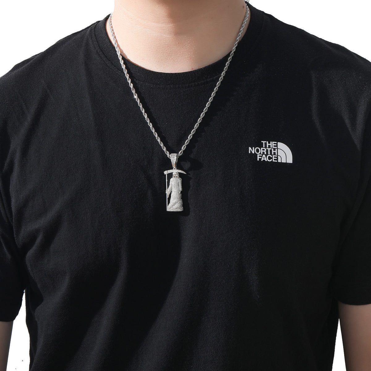 Hip Hop Skull Cubic Zirconia Pendant Necklace for Men and Women product image