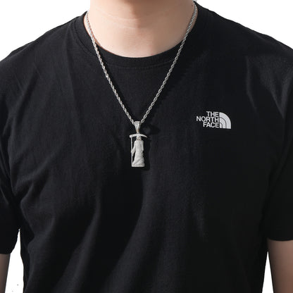 Hip Hop Skull Cubic Zirconia Pendant Necklace for Men and Women
