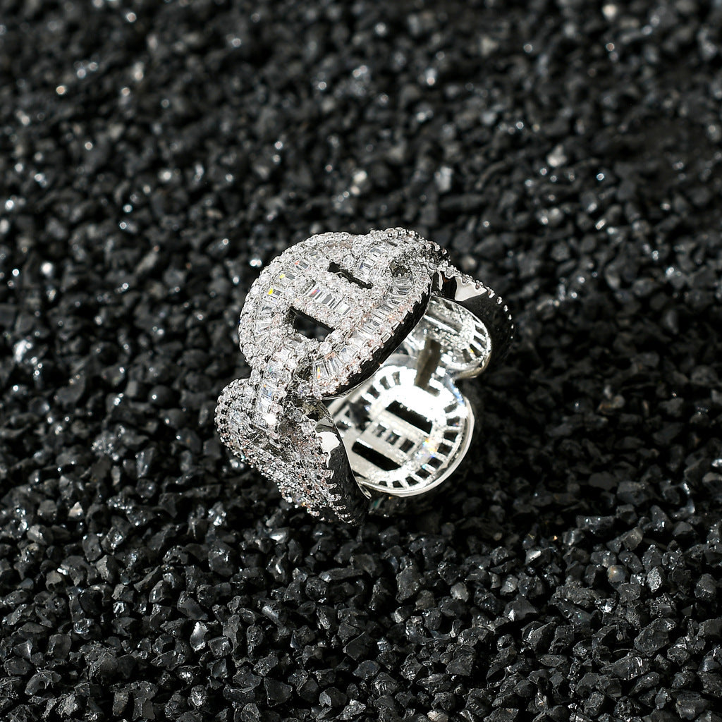 Light Luxury Fashion Cubic Zirconia Ring for Men