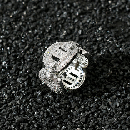 Light Luxury Fashion Cubic Zirconia Ring for Men