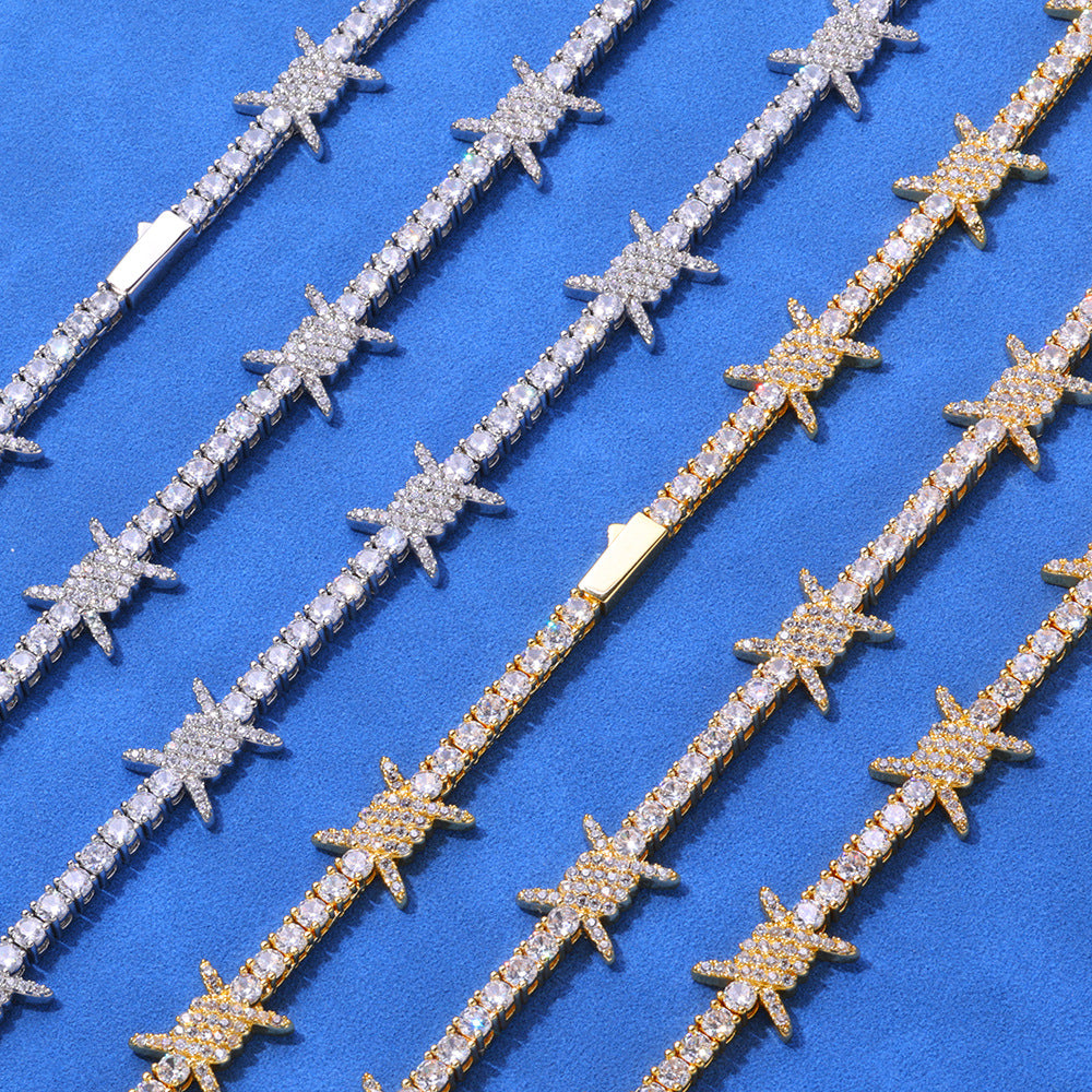 Starburst CZ Tennis Hip Hop Bracelet with Copper Base - CHA275 product image