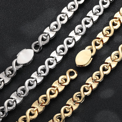 Iced Out Infinity Eye Cuban Link Chain Bracelet & Necklace 15MM