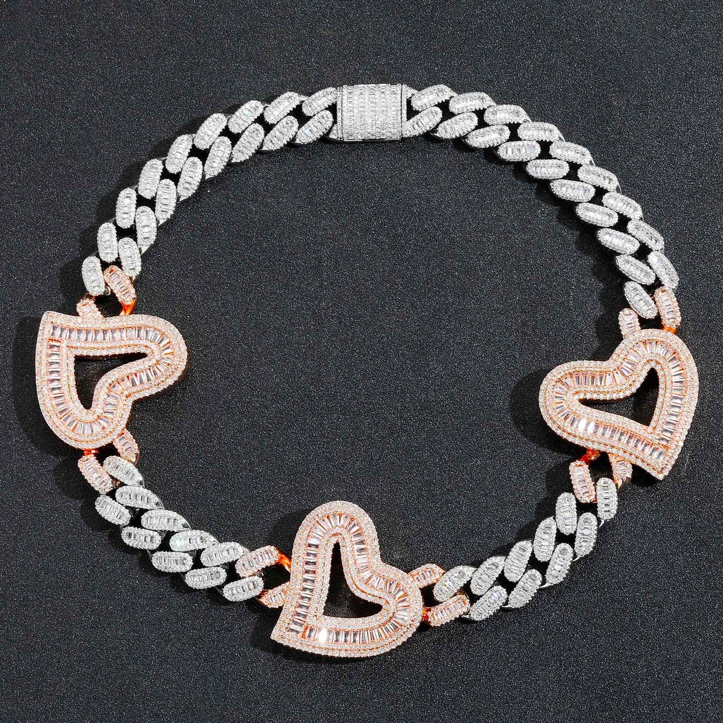 Hip Hop Cuban Link Cubic Zirconia Necklace for Men