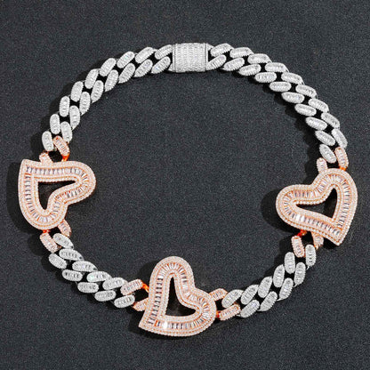 Hip Hop Cuban Link Cubic Zirconia Necklace for Men