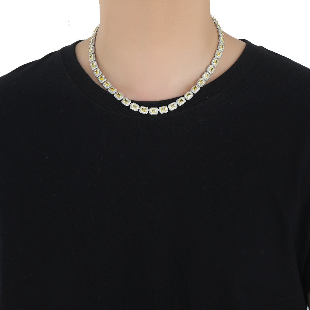 Hip Hop Cuban Link Iced Link Cubic Zirconia Necklace for Men and Women
