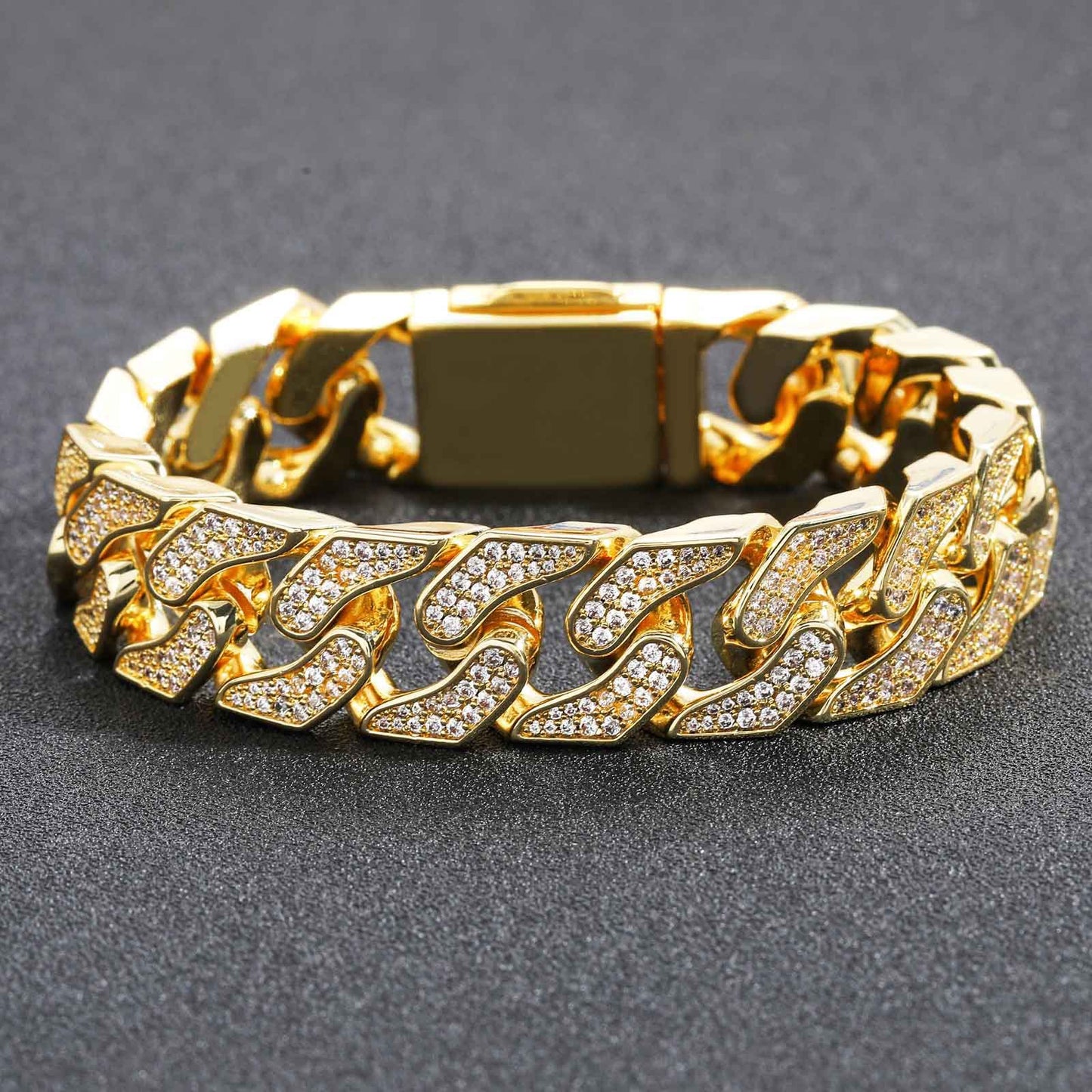 Vintage Light Luxury Cuban Link Copper Bracelet for Men