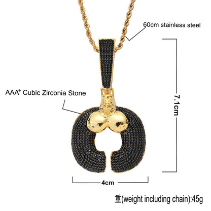 Hip Hop Fashion Cubic Zirconia Pendant Necklace for Men and Women