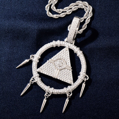 Unisex Iced Eye Dreamcatcher Pendant Necklace
