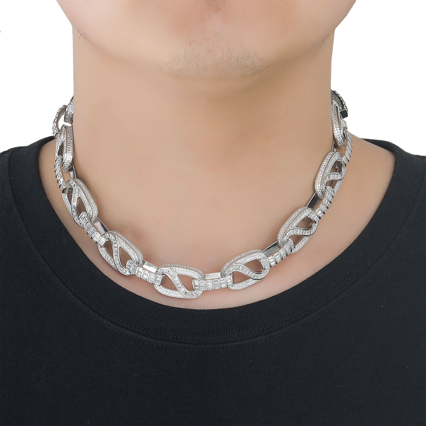 Hip Hop Fashion Cubic Zirconia Necklace for Men
