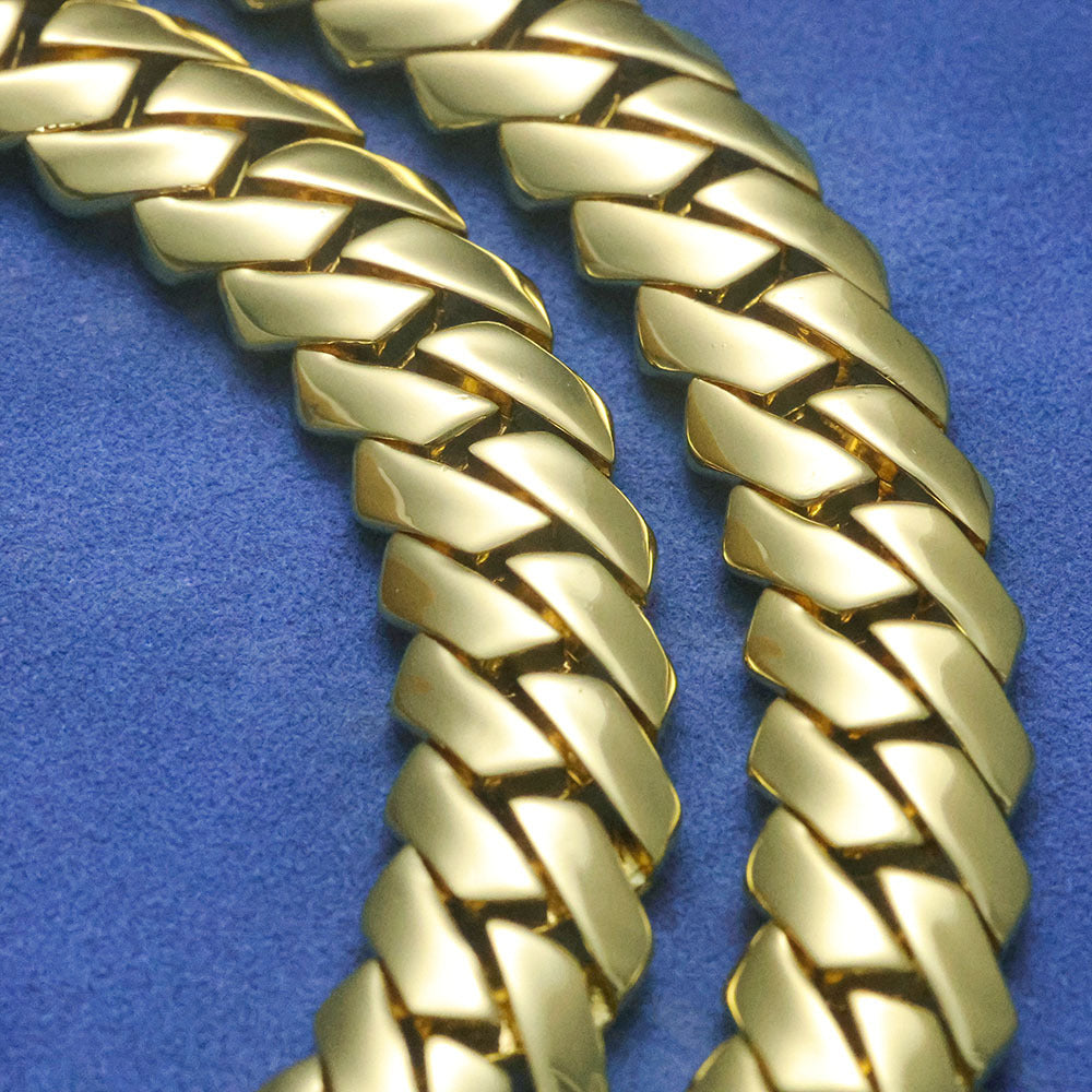 12 mm Polished Rounded Cuban Hip Hop Bracelet with Copper Base - CHA360 product image