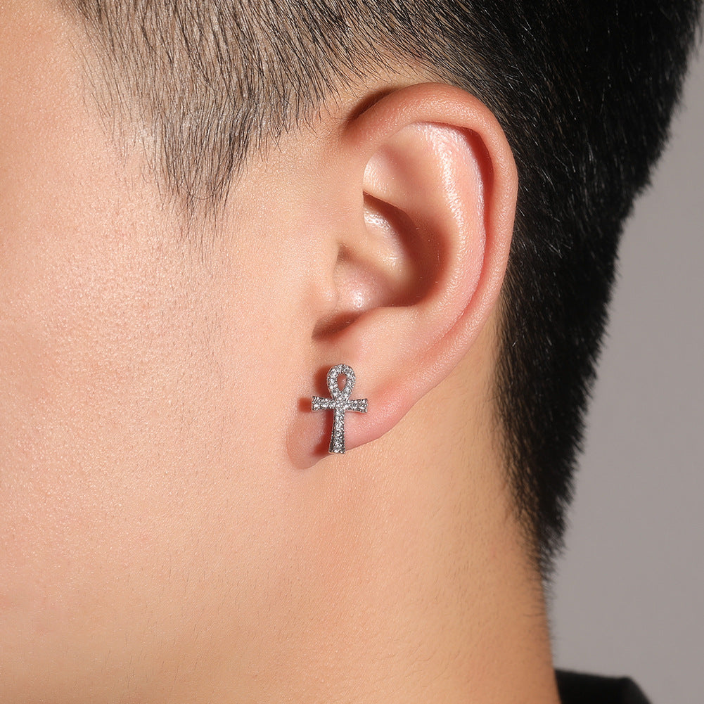 Unisex Cubic Zirconia Ribbon Stud Earrings in Gold, Silver & Rose Gold product image