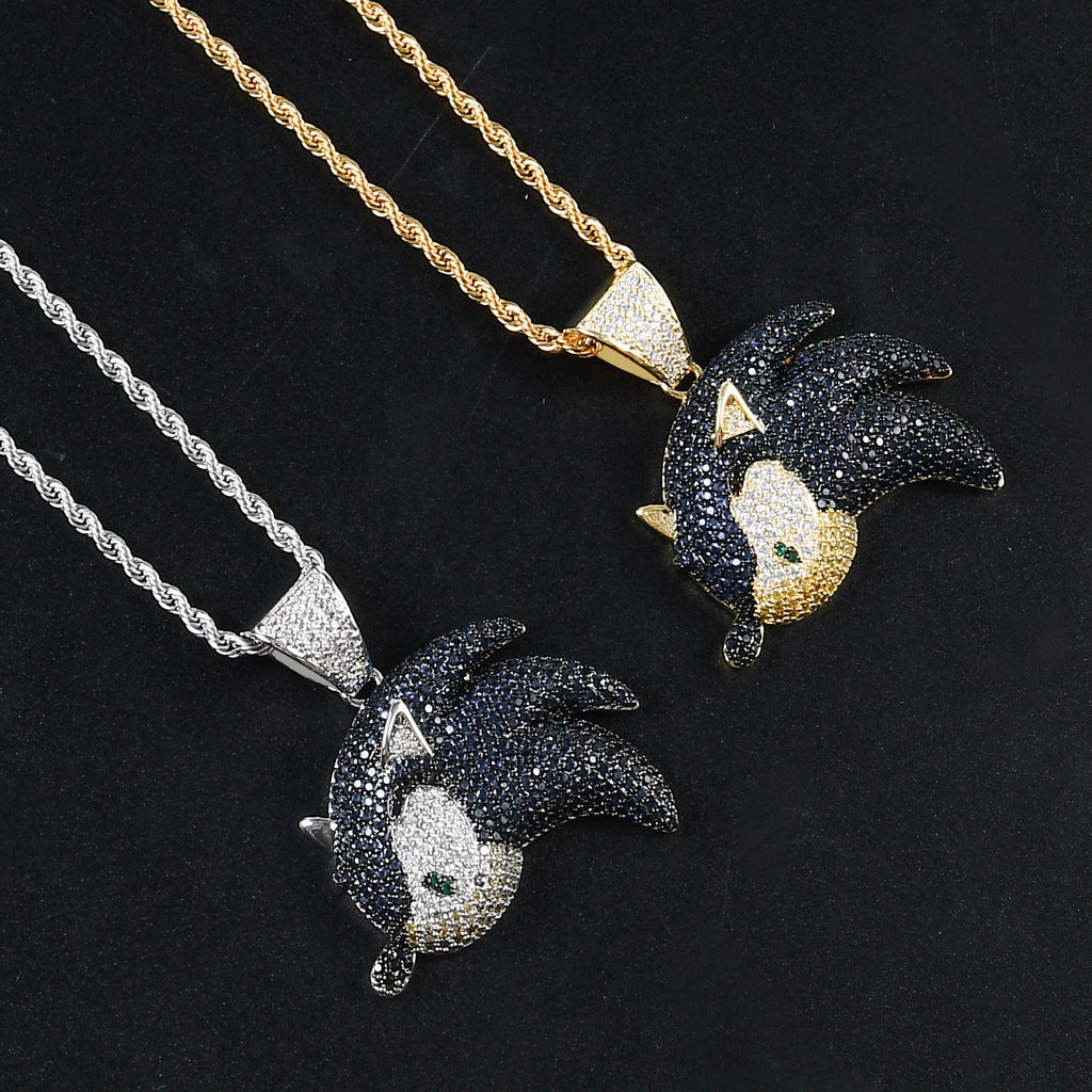 Hip Hop Fashion Cubic Zirconia Pendant Necklace for Men and Women