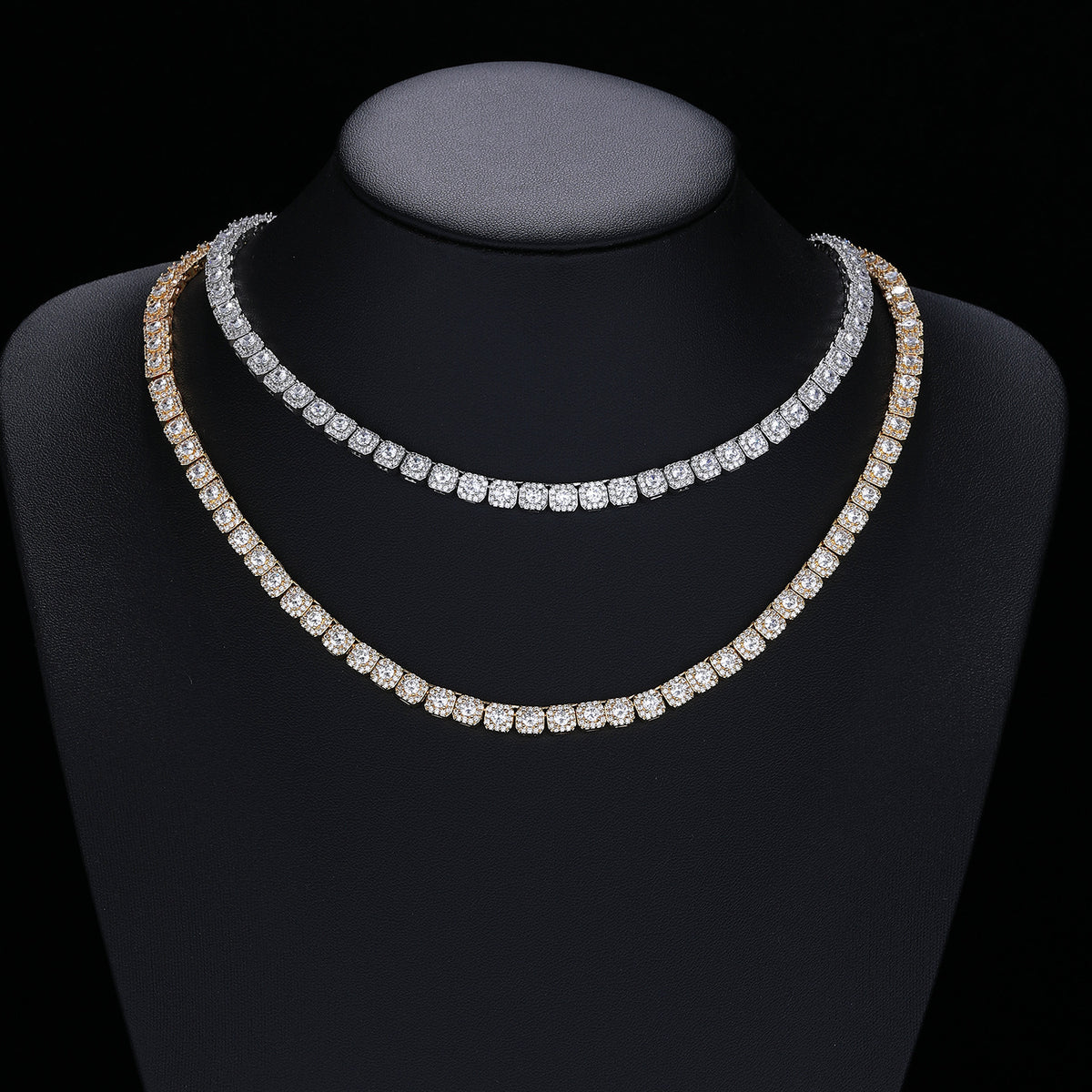 Square Cubic Zirconia Tennis-Style Chain Bracelet & Necklace, 6 mm, Unisex product image