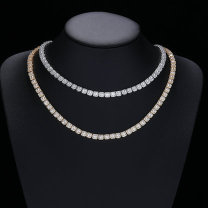 Square Cubic Zirconia Tennis-Style Chain Bracelet & Necklace, 6 mm, Unisex