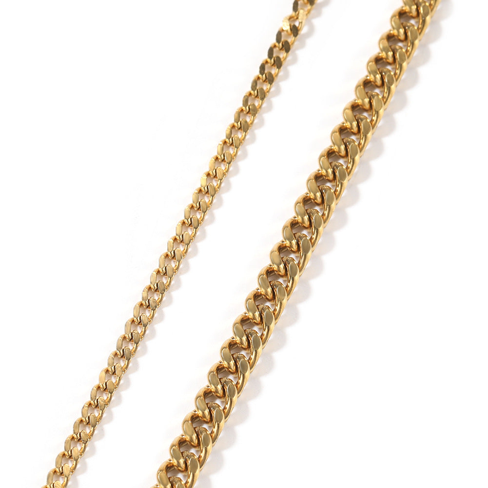 Unisex Gold Plated Cuban Link Chain Necklace - Hip Hop Statement Pendant Chain for Women and Men
