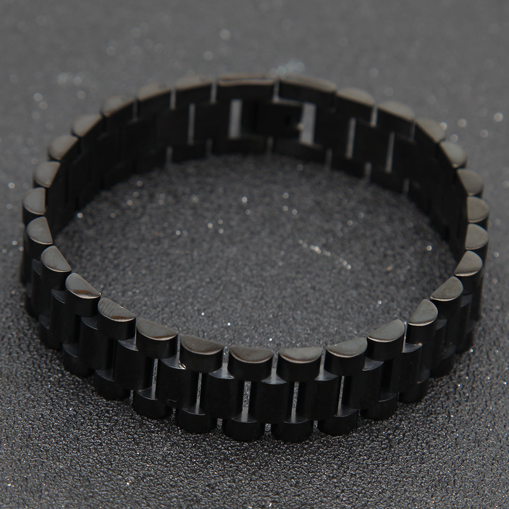 Unisex Stainless Steel Geometric Link Bracelet – Trendy Statement Chain Bangle in Blue, Gold, or Silver product image