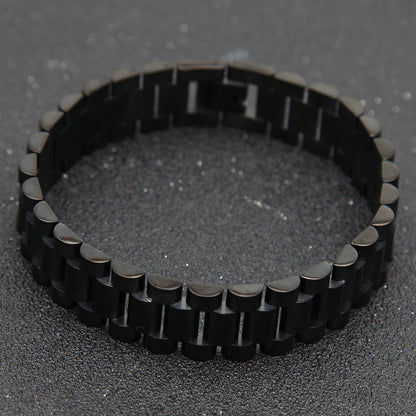 Unisex Stainless Steel Geometric Link Bracelet – Trendy Statement Chain Bangle in Blue, Gold, or Silver